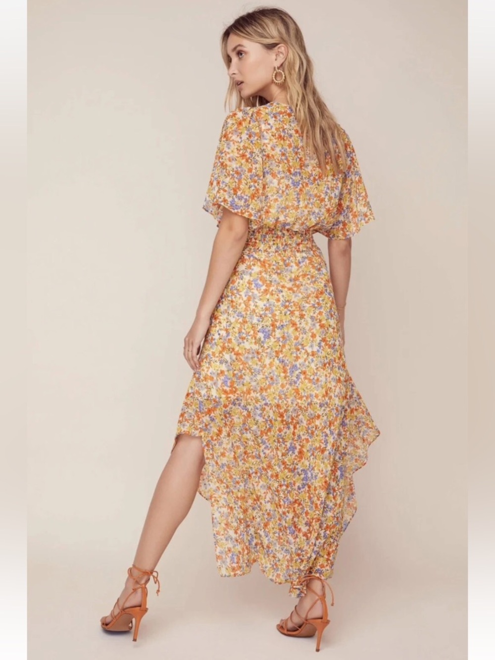 ASTR The Label Sophronia Floral Maxi Dress - Flutter Sleeve Garden Party M - Picture 3 of 16